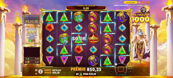 Tela principal do jogo base Gates of Olympus 1000